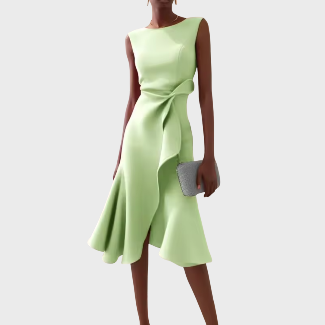 Wren | Elegant Women’s 2026 Graduation Asymmetric Draped Midi Dress
