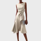 Wren | Elegant Women’s 2026 Graduation Asymmetric Draped Midi Dress