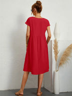 Xyla | Elegant Women’s 2026 Graduation Pocket Relaxed Midi Dress