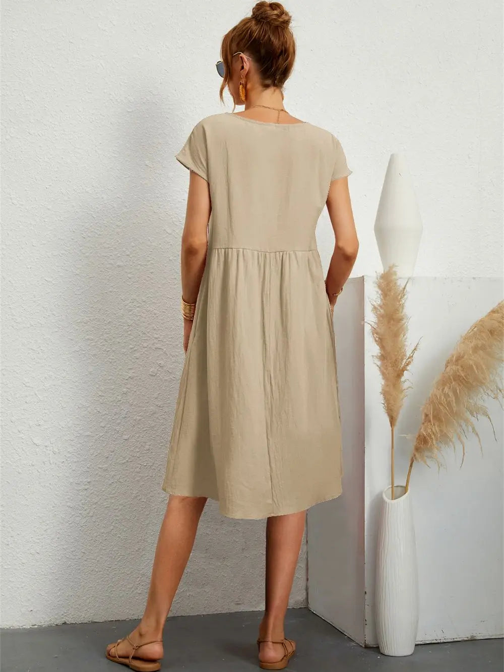 Xyla | Elegant Women’s 2026 Graduation Pocket Relaxed Midi Dress