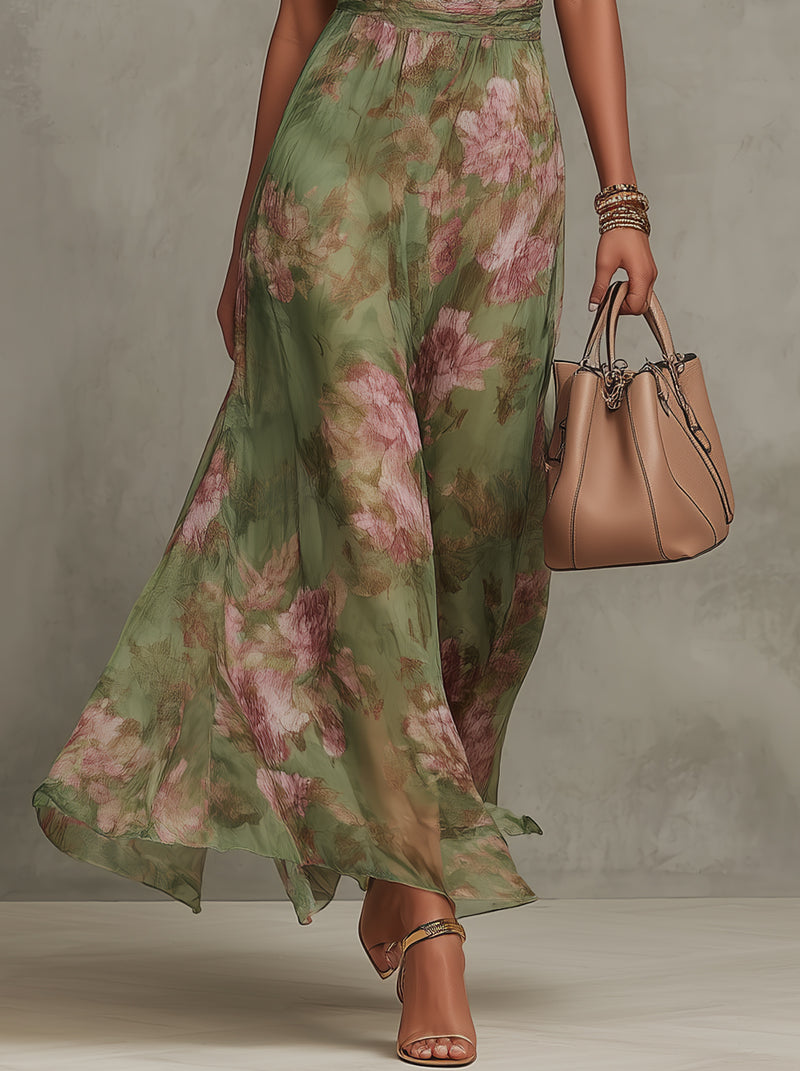 Livia Floral Halter Maxi Dress