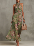 Livia Floral Halter Maxi Dress
