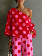 Madison | Off-Shoulder Satin Two-Piece Set