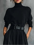Maya | Cotton-Blend Turtleneck Two-Piece Set