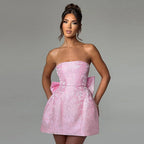 Zuri | Elegant Women’s 2026 Graduation Bow Mini Dress
