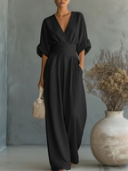 Alessia V-Neck High-Waist Jumpsuit
