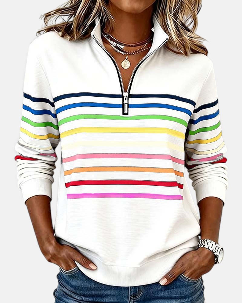 Quinn™ | Relaxed Striped Crewneck Sweater 7