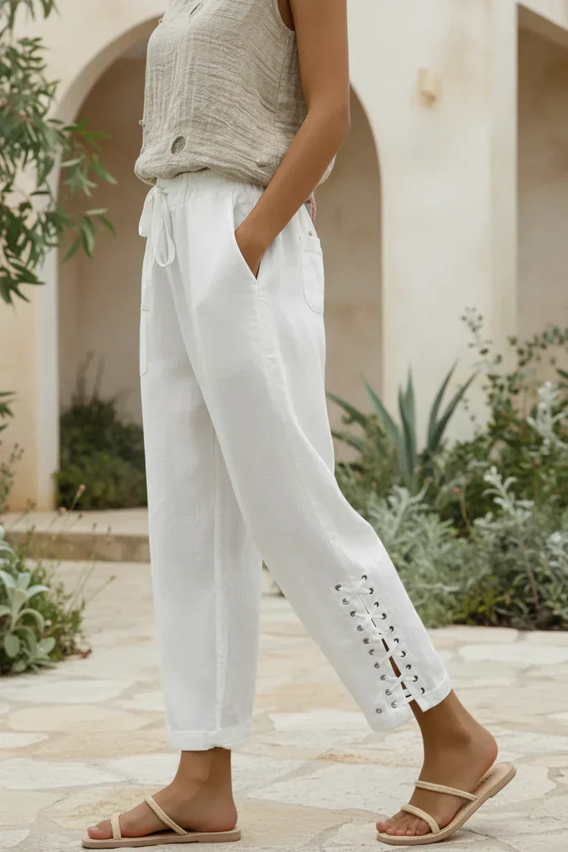Austin Cropped Lace-Detail Pants