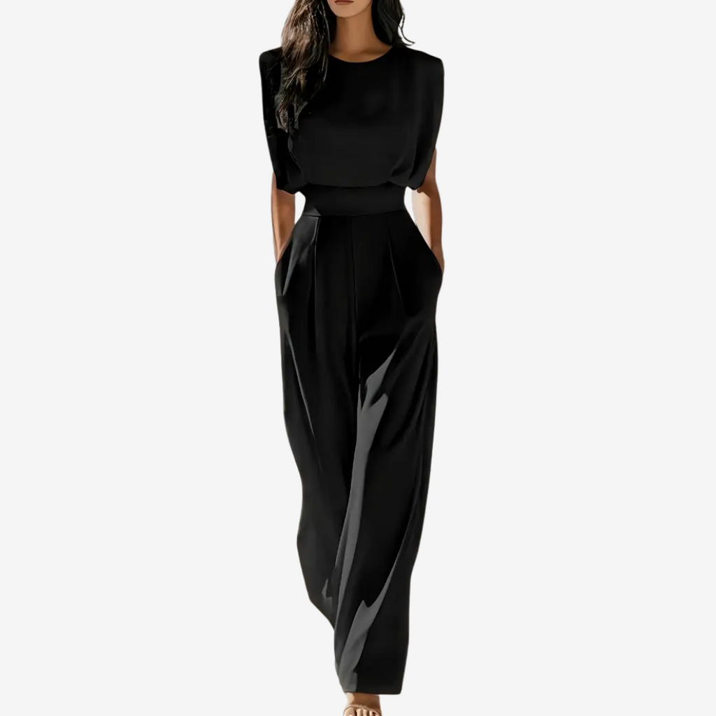 Black - Ariia Jumpsuit with Defined Waist
