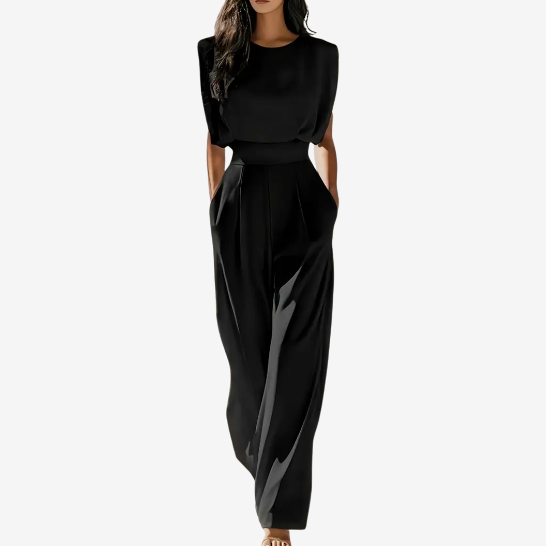 Black - Ariia Jumpsuit with Defined Waist