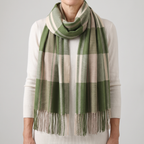 Aurielle Plaid Fringed Scarf