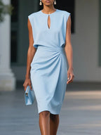 VEYA - Elegant Draped Midi Dress