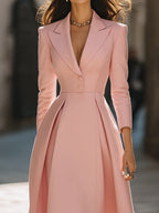 Emily | Elegant Pleated Blazer Midi Dress 3