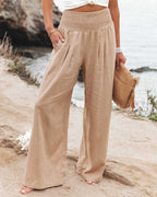 Relaxed Wide-Leg Pull-On Pants