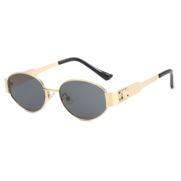 Mary - Retro Oval Metal Frame Sunglasses with Tinted Lenses