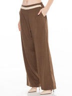 Brown wide leg trousers front