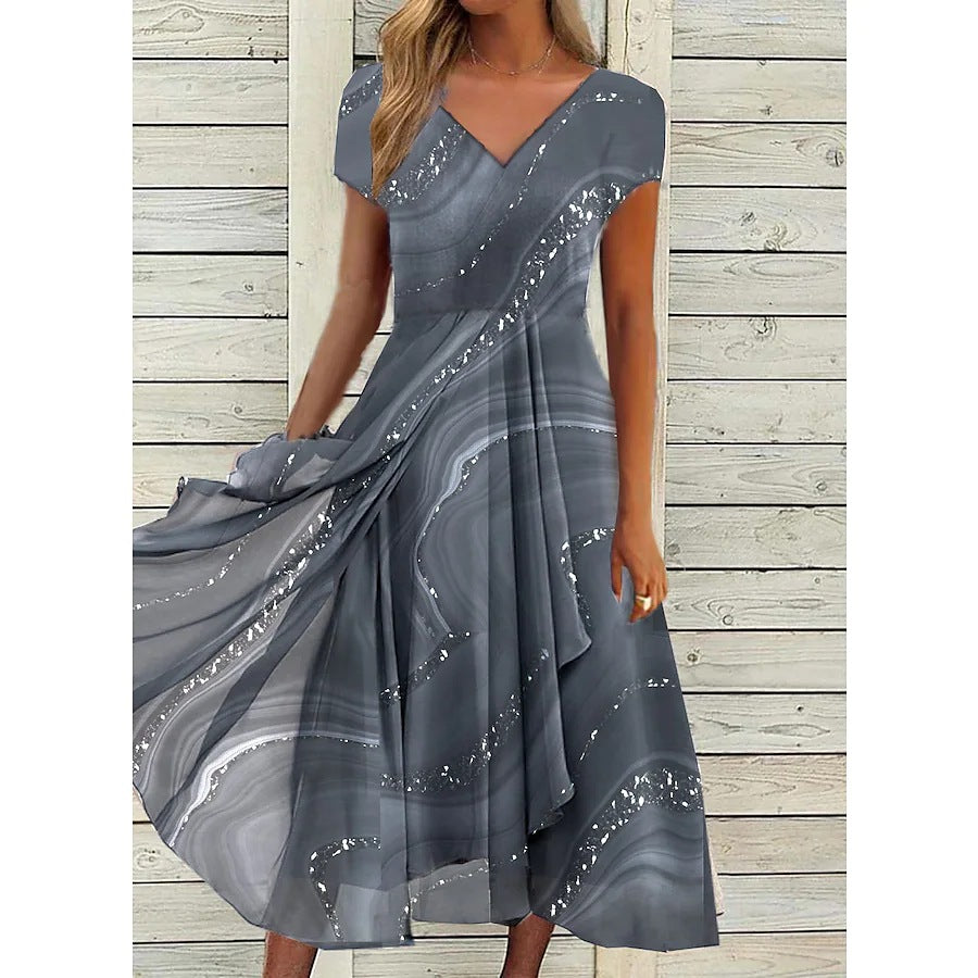 LYANNA™ | Flowing V-Neck Midi Dress 2