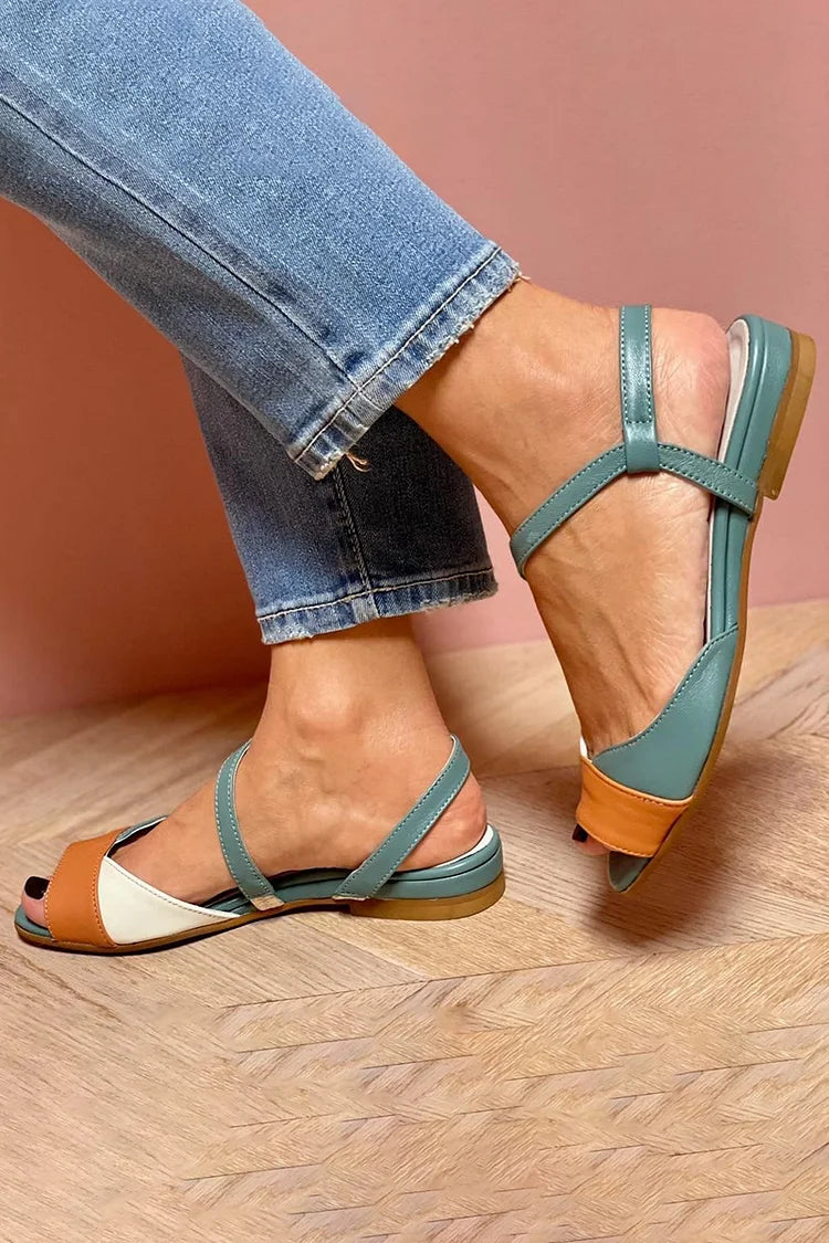 Casey Green Colour Block Sandals back