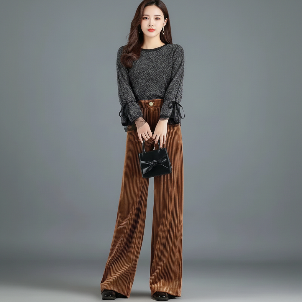 High-Waist Corduroy Flared Pants - View 6