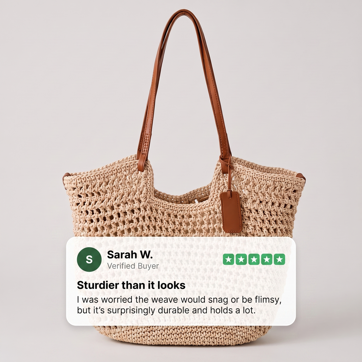 Clara Woven Tote Bag - View 4