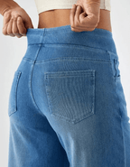 Elastic-Waist Wide-Leg Jeans - View 3