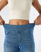 Elastic-Waist Wide-Leg Jeans - View 2