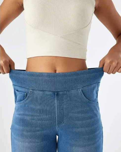 Elastic-Waist Wide-Leg Jeans - View 2