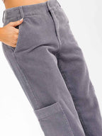 Chestnut corduroy trousers side