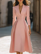 Emily | Elegant Pleated Blazer Midi Dress 1