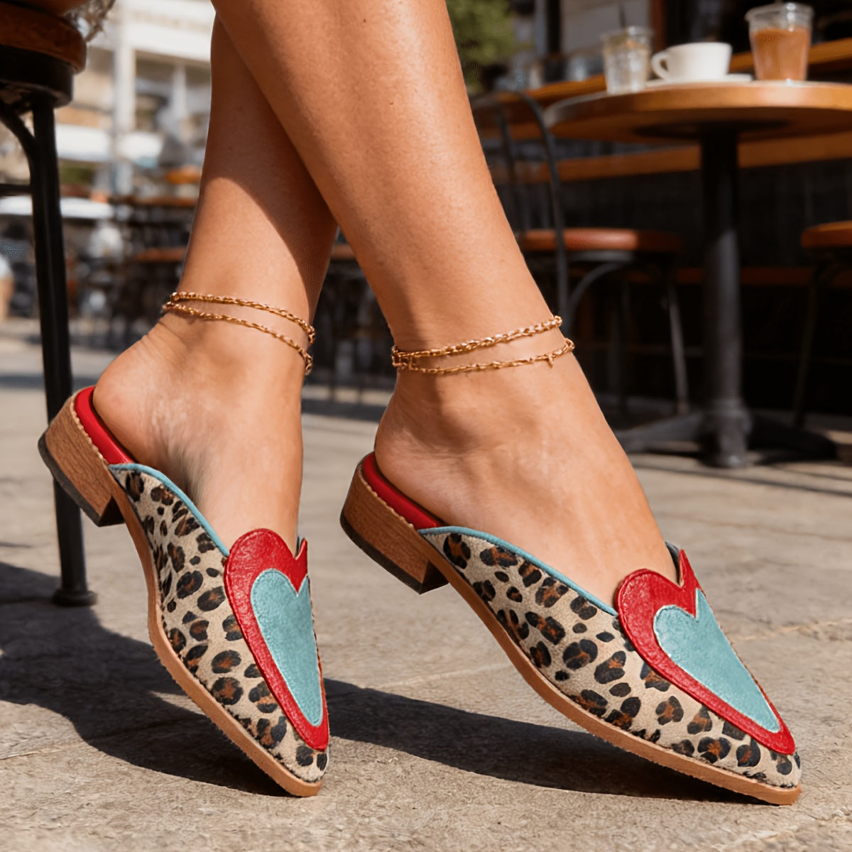 Perla | Backless Mules with Leopard Print 2