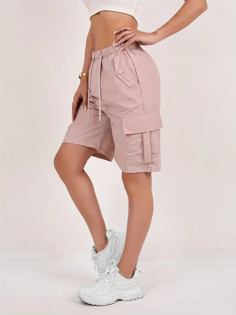 Daisy Drawstring Cargo Shorts - View 5