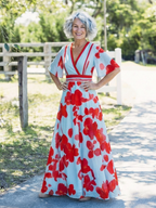 Corinne | V Neck Short Sleeve Floral Maxi Dress 5