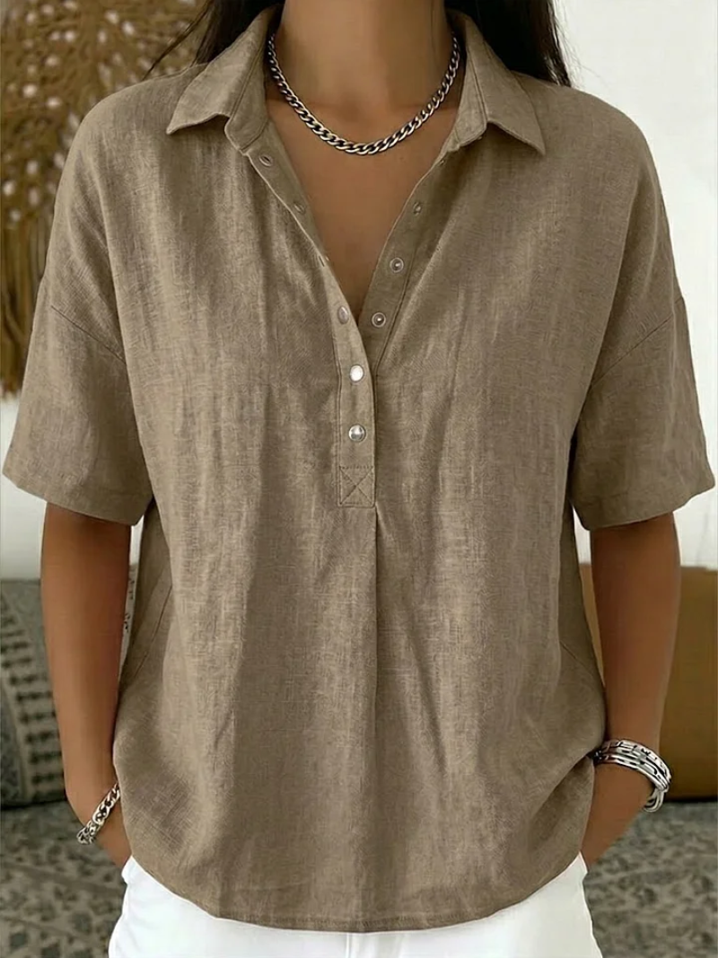 Delacroix Chic and Comfortable Blouse - Khaki