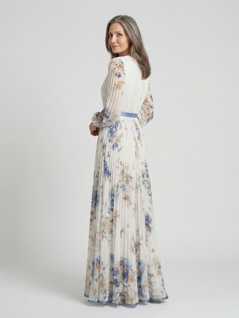 Lavinia | Long Sleeve V Neck Floral Maxi Dress 2