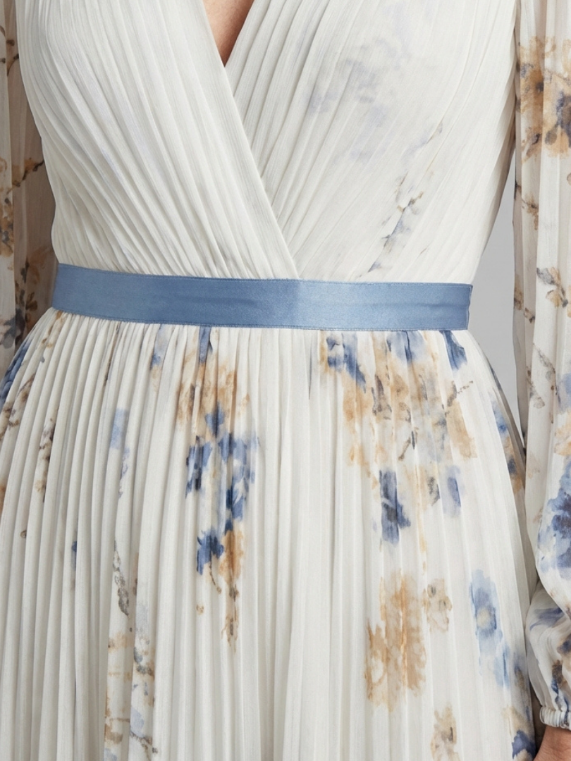 Lavinia | Long Sleeve V Neck Floral Maxi Dress 3