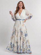 Lavinia | Long Sleeve V Neck Floral Maxi Dress 4
