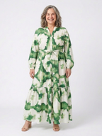 Sabine | Long Sleeve Tie Waist Tiered Maxi Dress 4