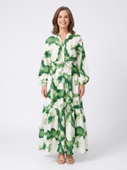 Sabine | Long Sleeve Tie Waist Tiered Maxi Dress 1