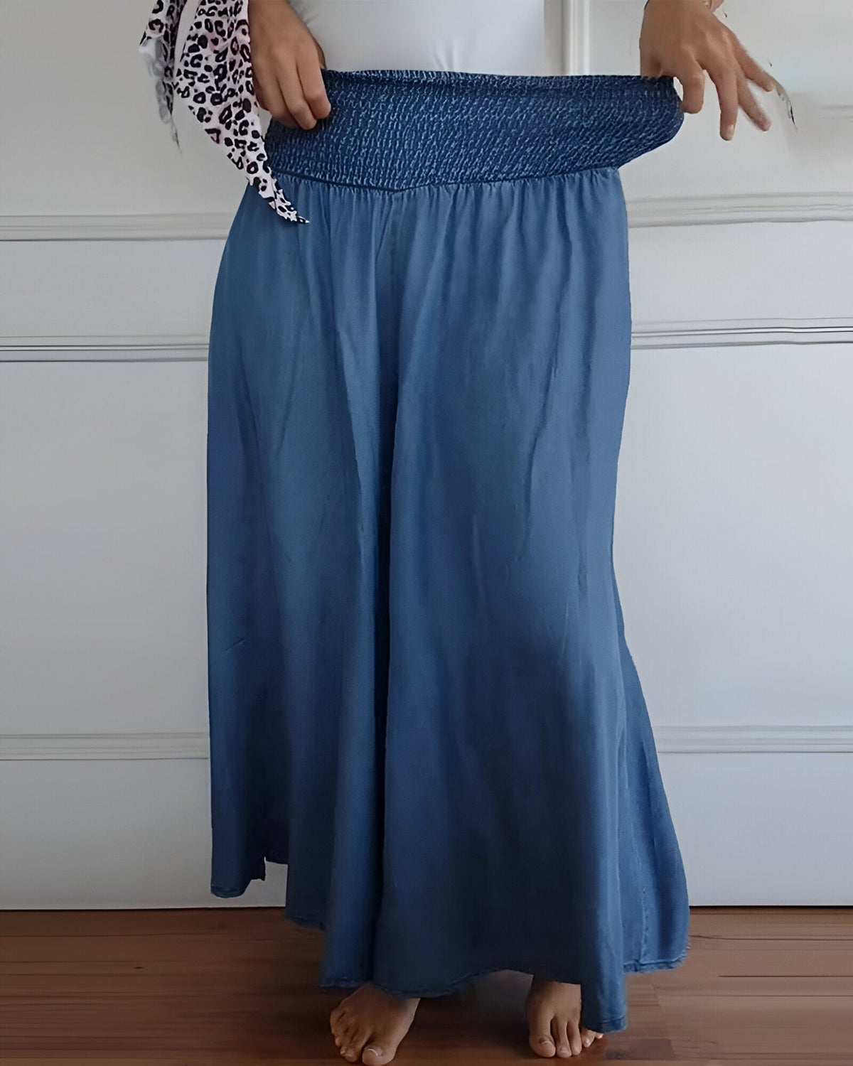 Smocked-Waist Palazzo Pants - View 2
