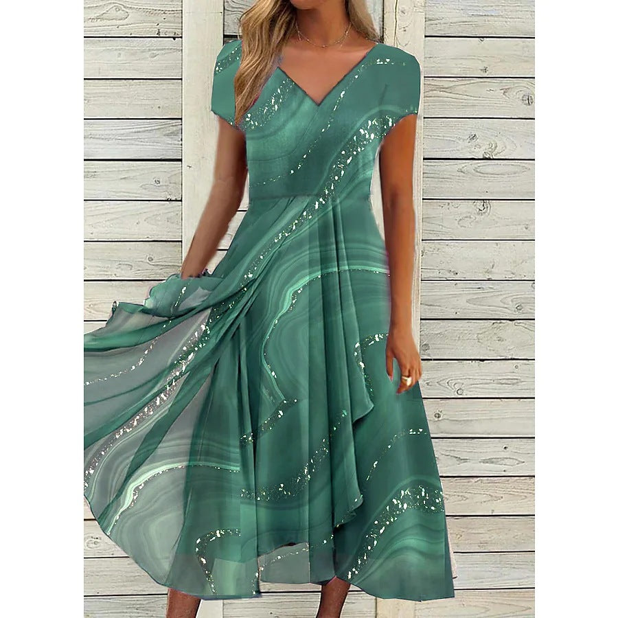 LYANNA™ | Flowing V-Neck Midi Dress 1