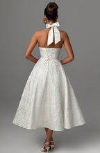 Women’s Wedding Guest Halter Midi Dress
