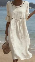 Amara - Elegant Belly-Camouflaging Midi Dress