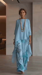 Milena - Stylish Flower Set with Wide Pants