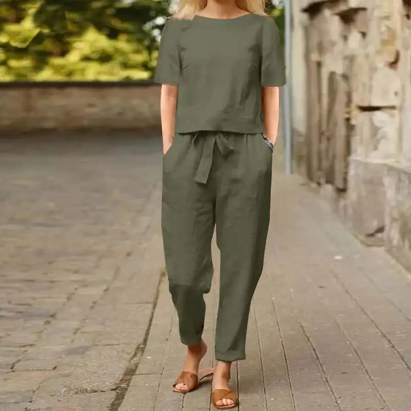 Charm Chic Two Piece Lounge Set - Green