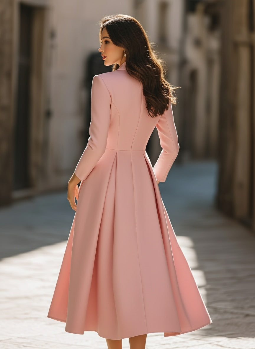 Emily | Elegant Pleated Blazer Midi Dress 5