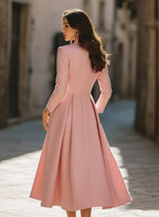 Emily | Elegant Pleated Blazer Midi Dress 5