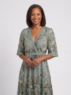 Evadne | Floral V Neck Short Sleeve Maxi Dress 6