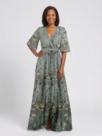 Evadne | Floral V Neck Short Sleeve Maxi Dress 5