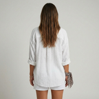 Barbara - Women's Oversized Crinkle Linen Button-Down Shirt
