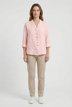 Women's Ruffle Blouse Long Sleeve Relaxed Fit